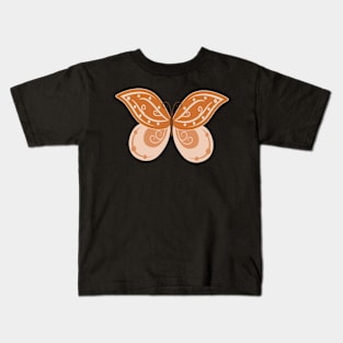 Orange dreamy butterfly Kids T-Shirt